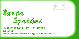 marta szalkai business card